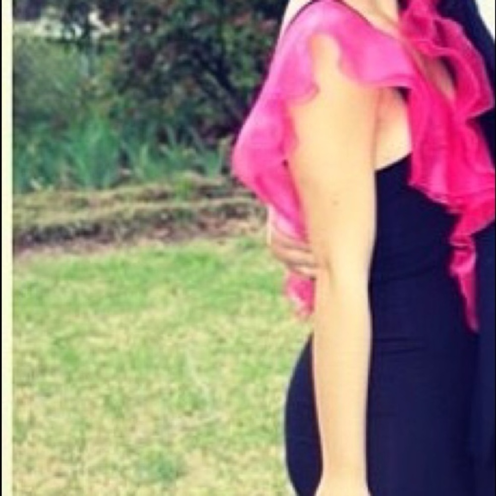 Tight Hot Pink & Black Party Dress!!